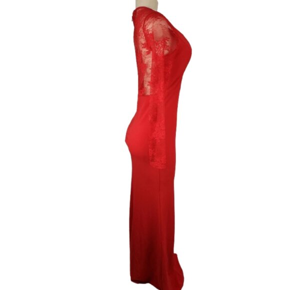 Fashion Nova women's red long gown size M - Picture 2 of 3